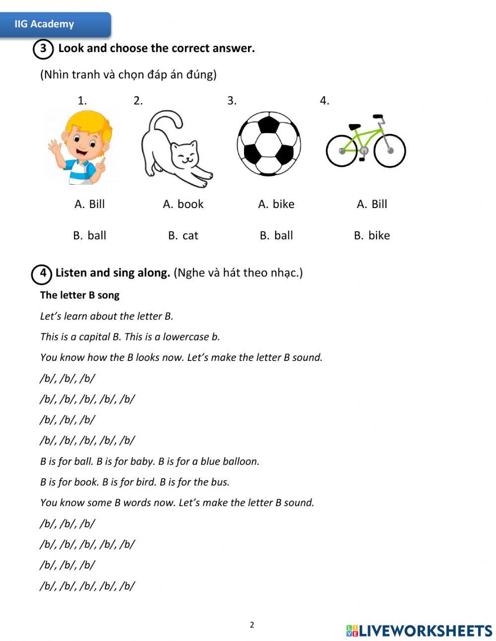 IIG-Grade 1-Worksheet 2