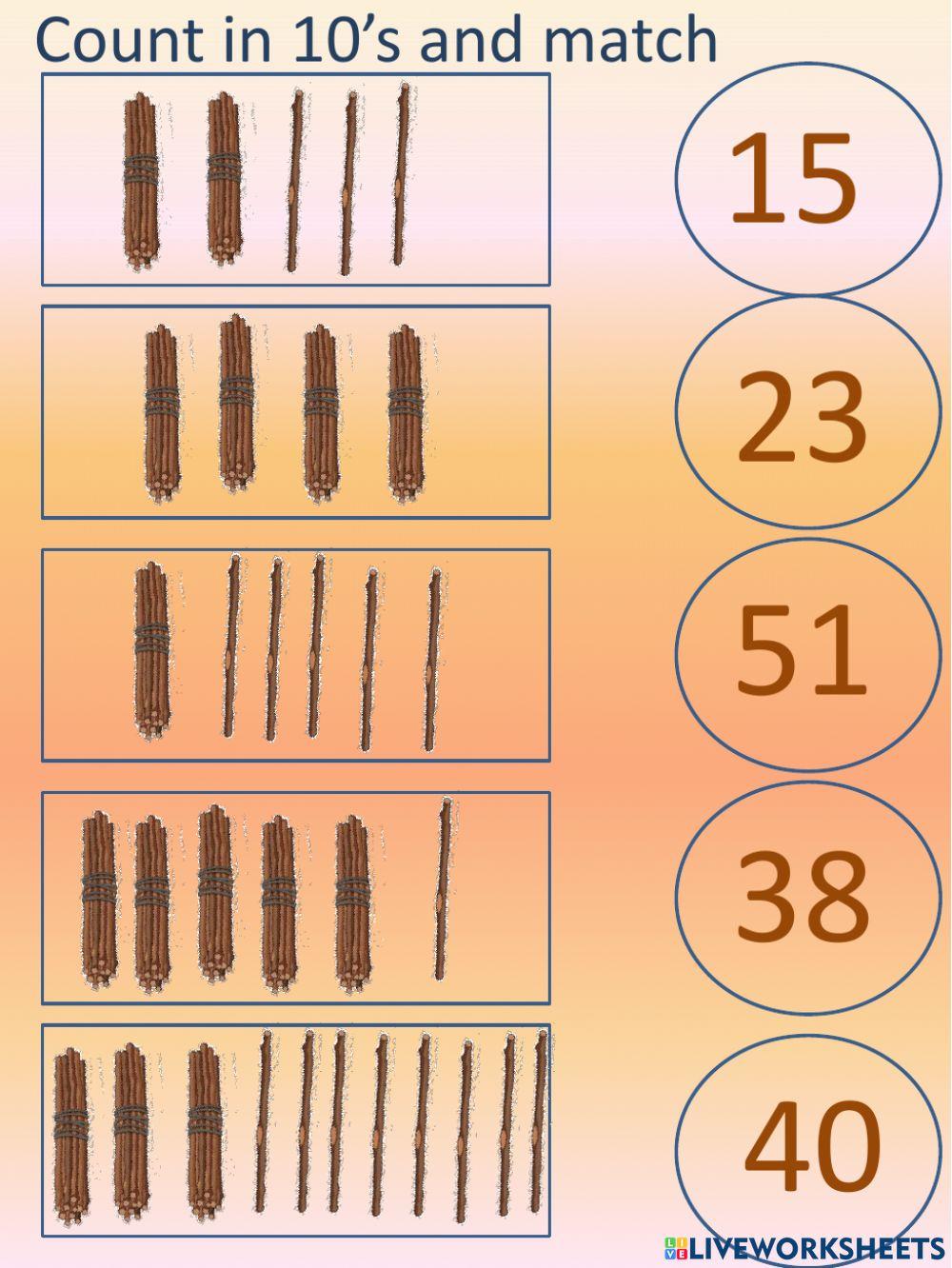 Count in tens worksheet Live Worksheets
