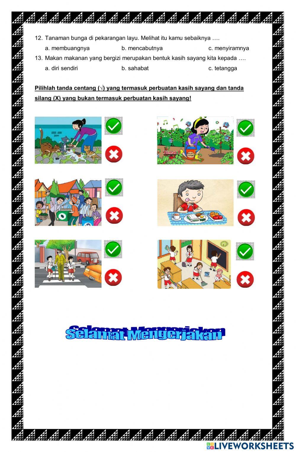 Ulangan Harian Agama Islam Pelajaran 1 KG. 3.17