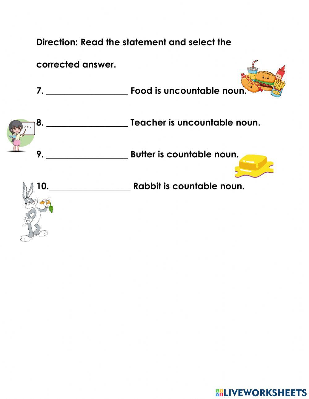 Countable and Uncountable noun