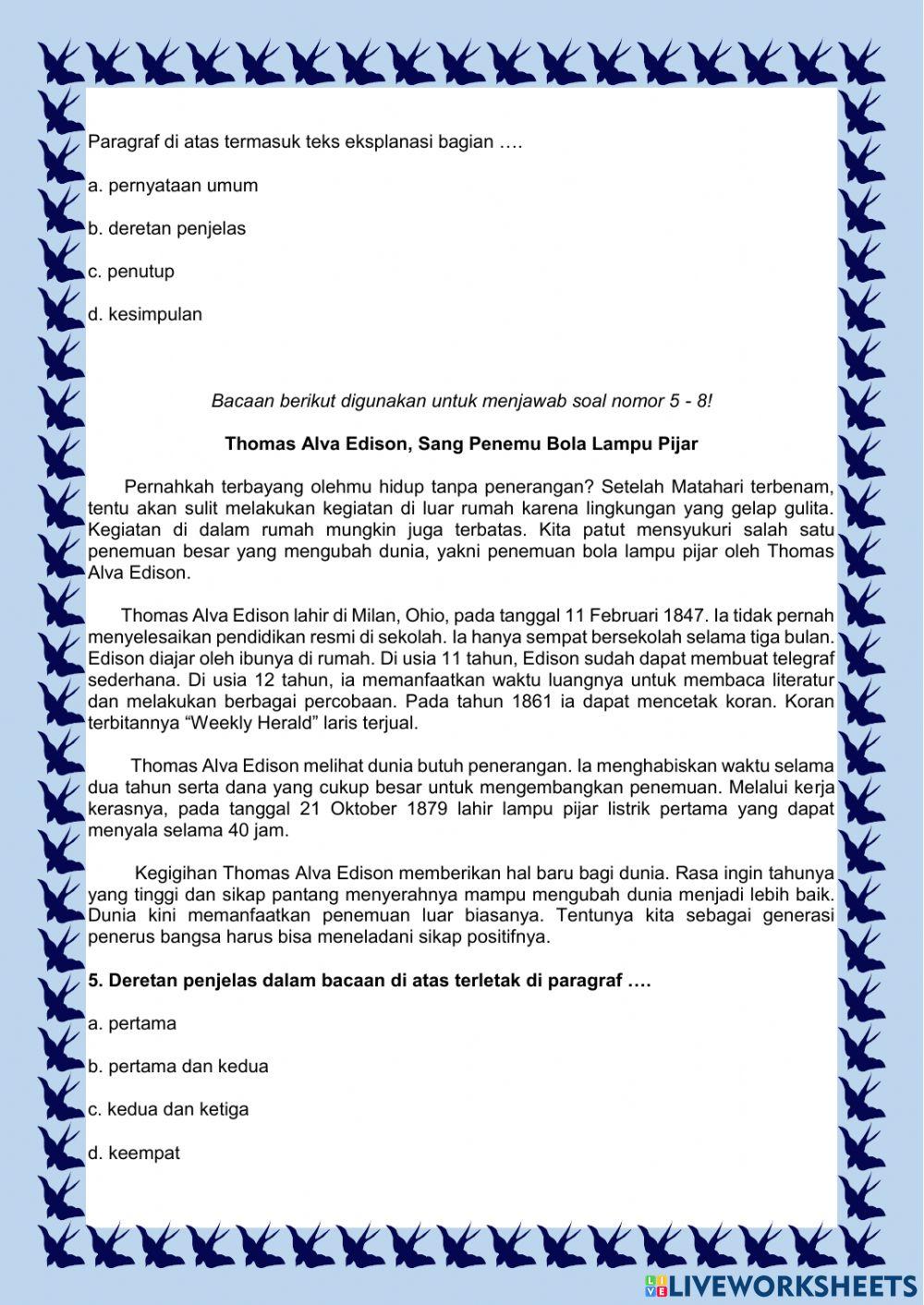 Soal Latihan Bahasa Indonesia Tema 3 Kelas 6