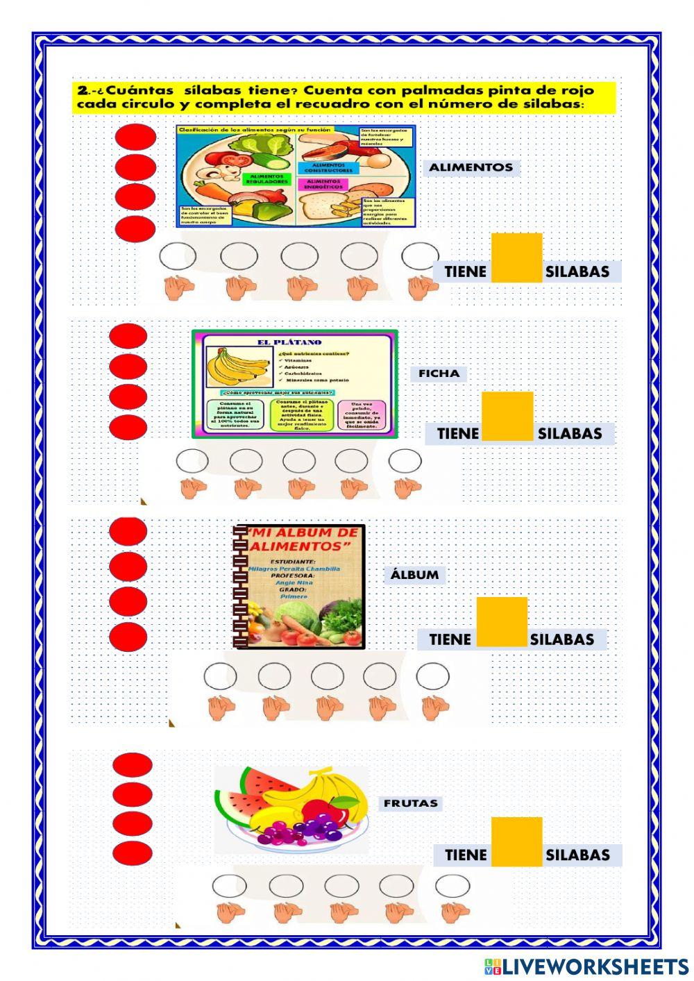 Elaboramos un álbum de alimentos