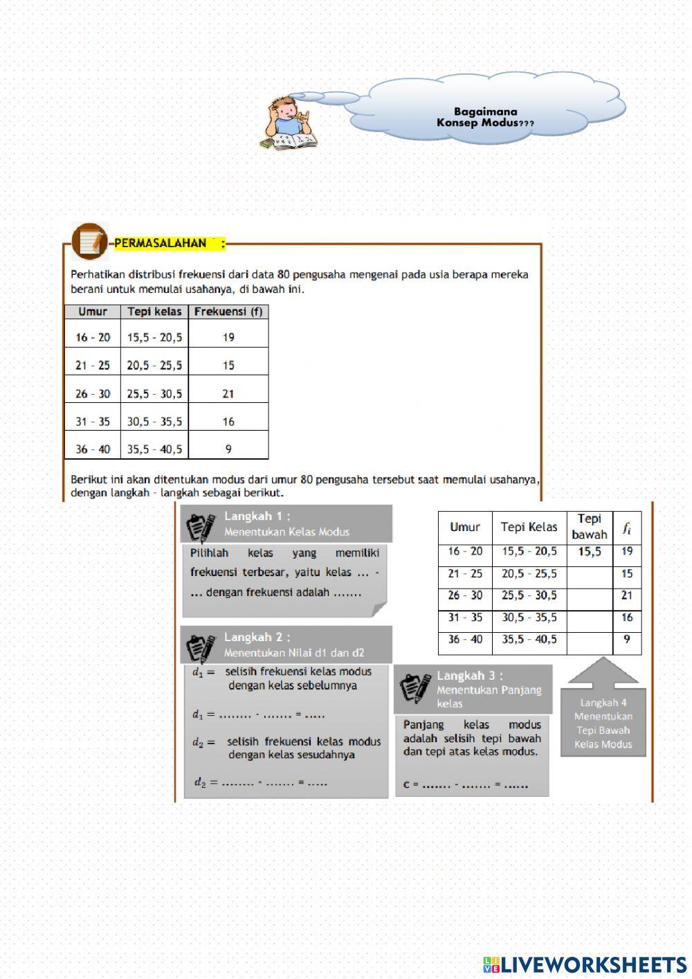 LKPD MODUS online exercise for | Live Worksheets