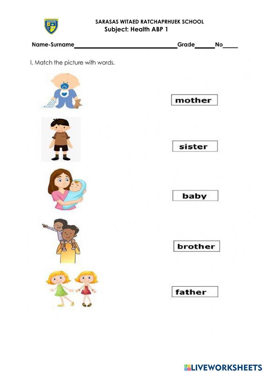 Health 1:Match the picture with words.