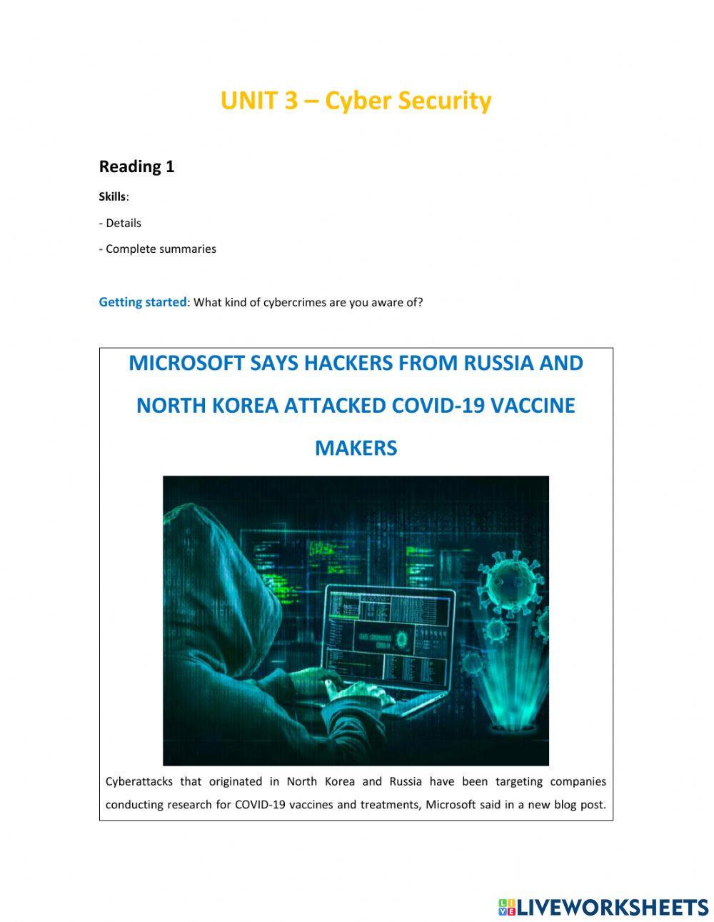 Cycle 3 Unit 3 Reading 1