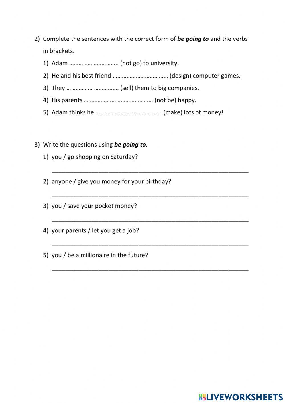 Grammar : be going to