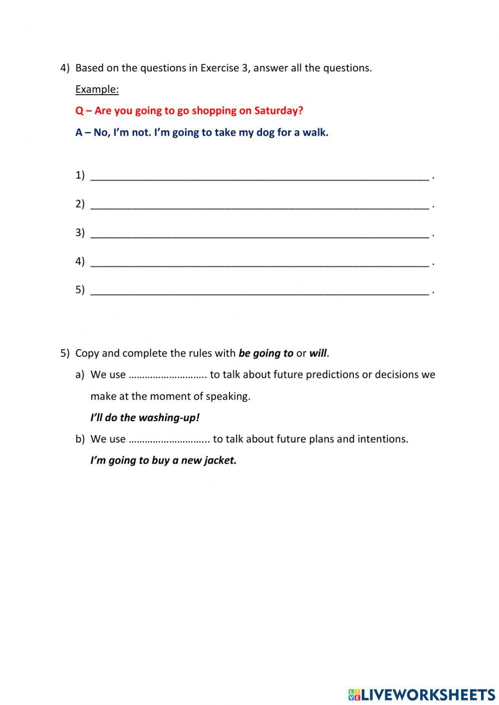 Grammar : be going to