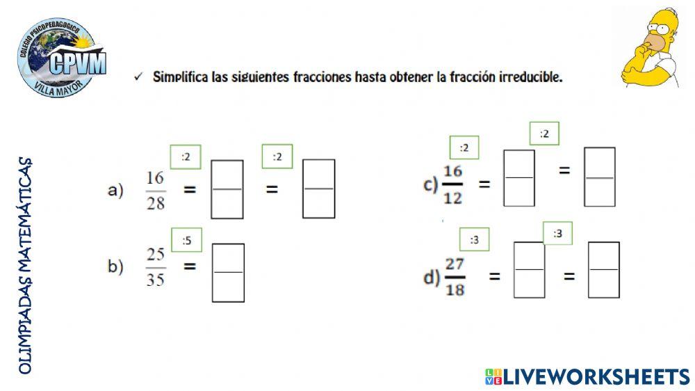Razonamiento lógico y fracciones