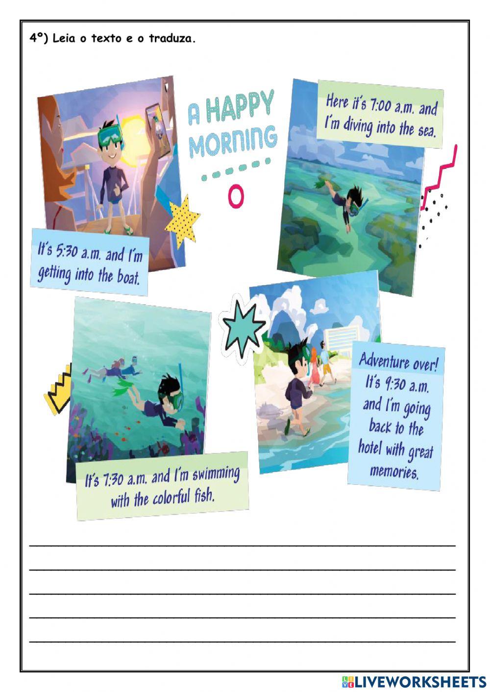 Atividade escrita e auditiva de Inglês