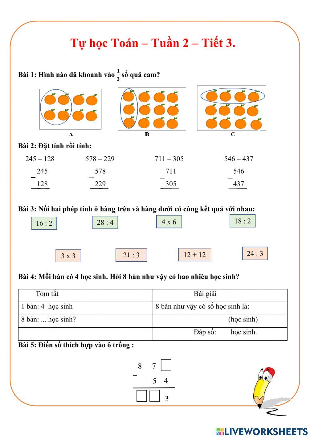 Ôn tập tuần 2 lớp 3