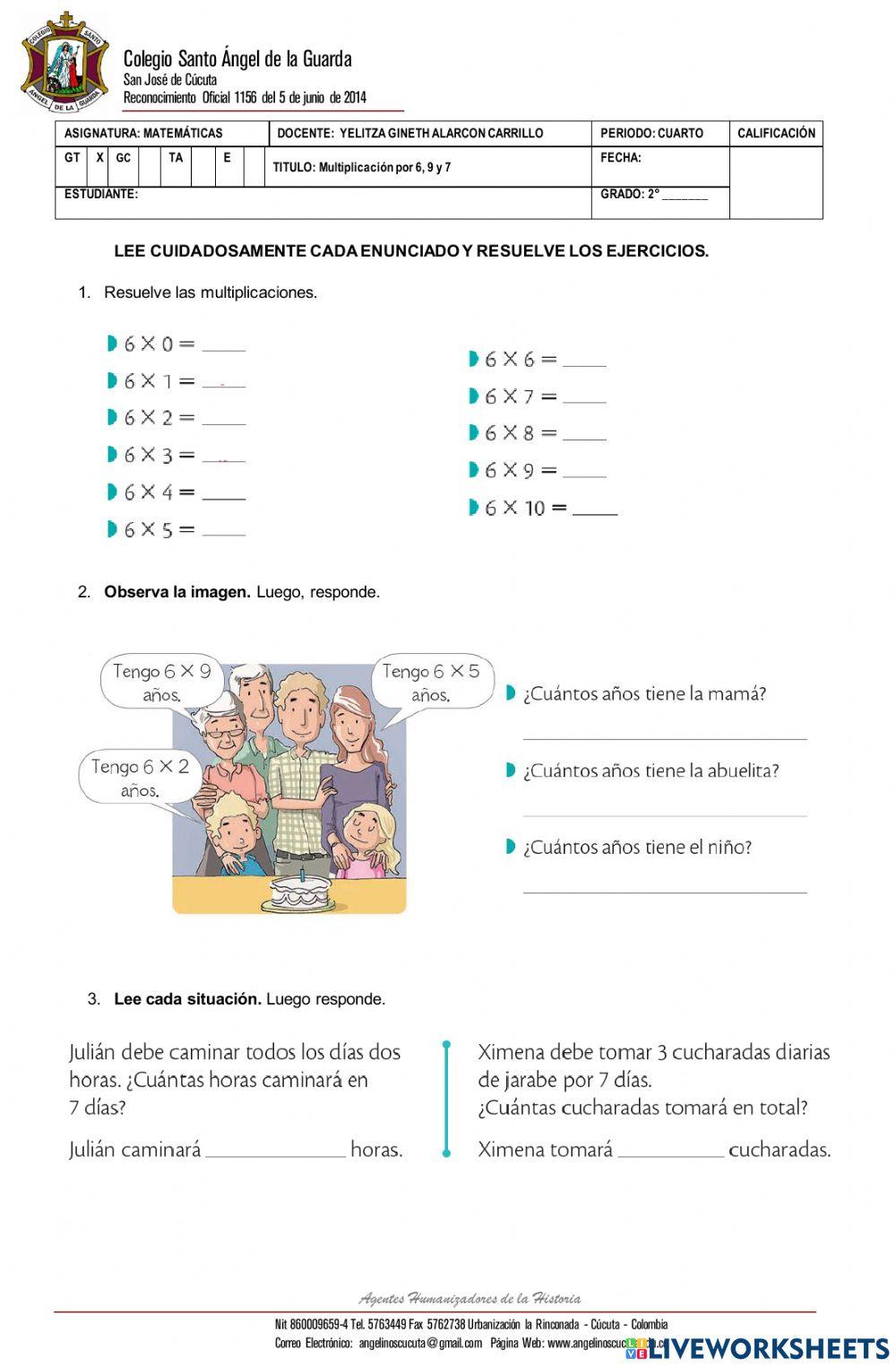 Tablas de multiplicar