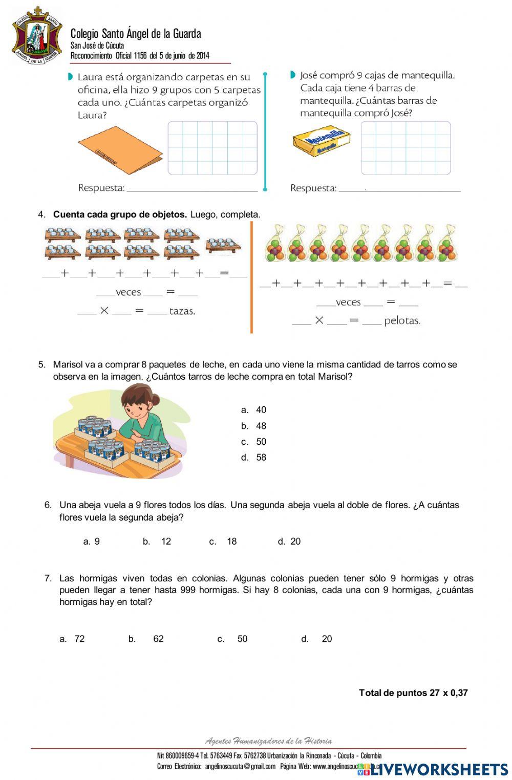 Tablas de multiplicar