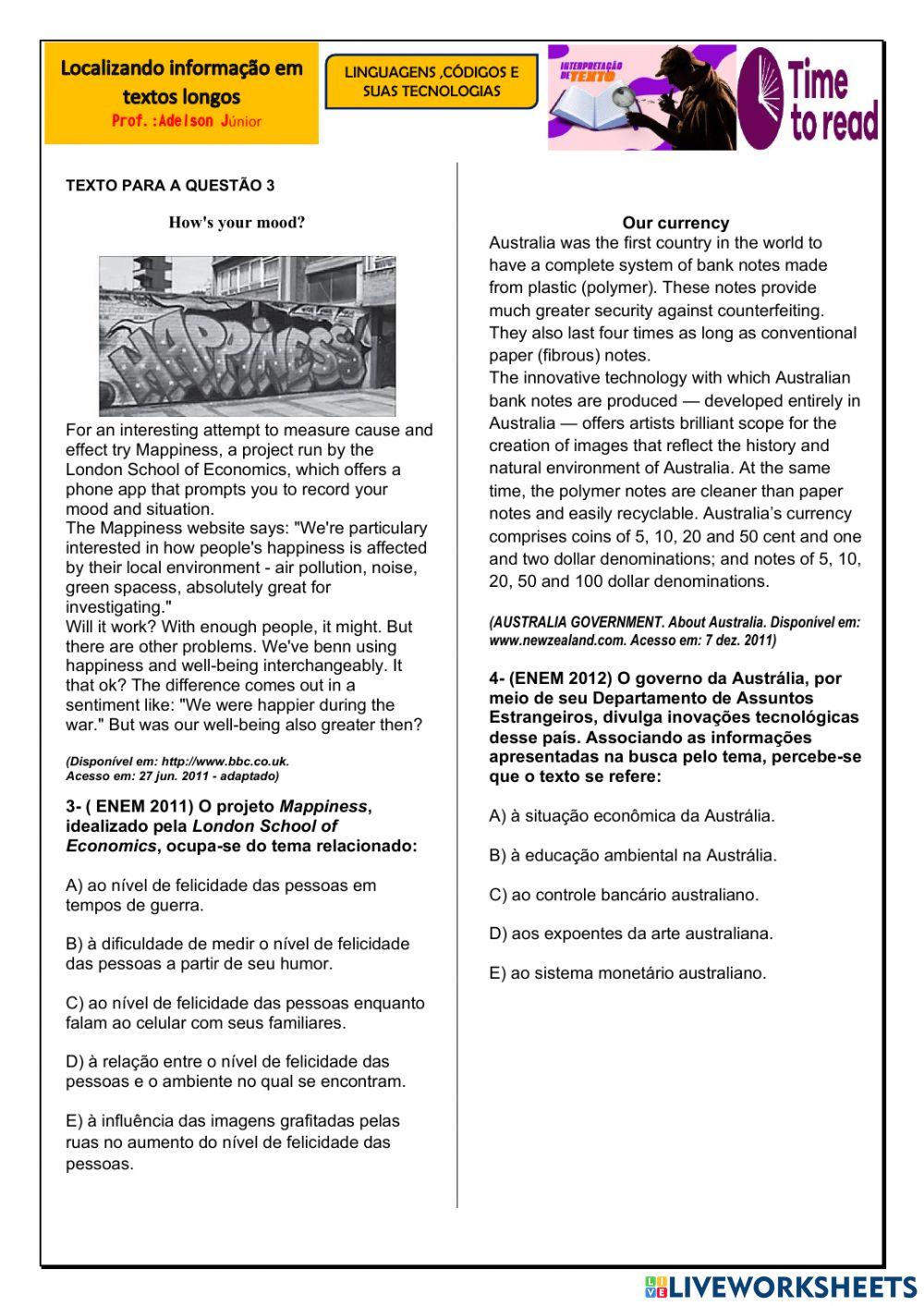 Questões Enem (Textos Longos)