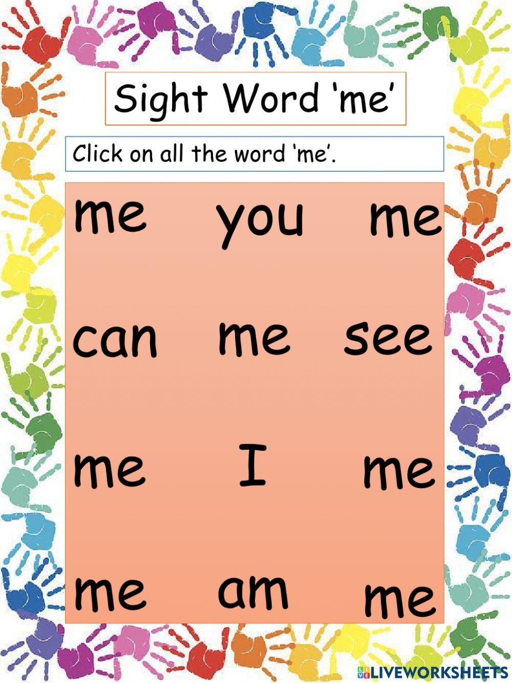 Sight Word Me Sight Word Me