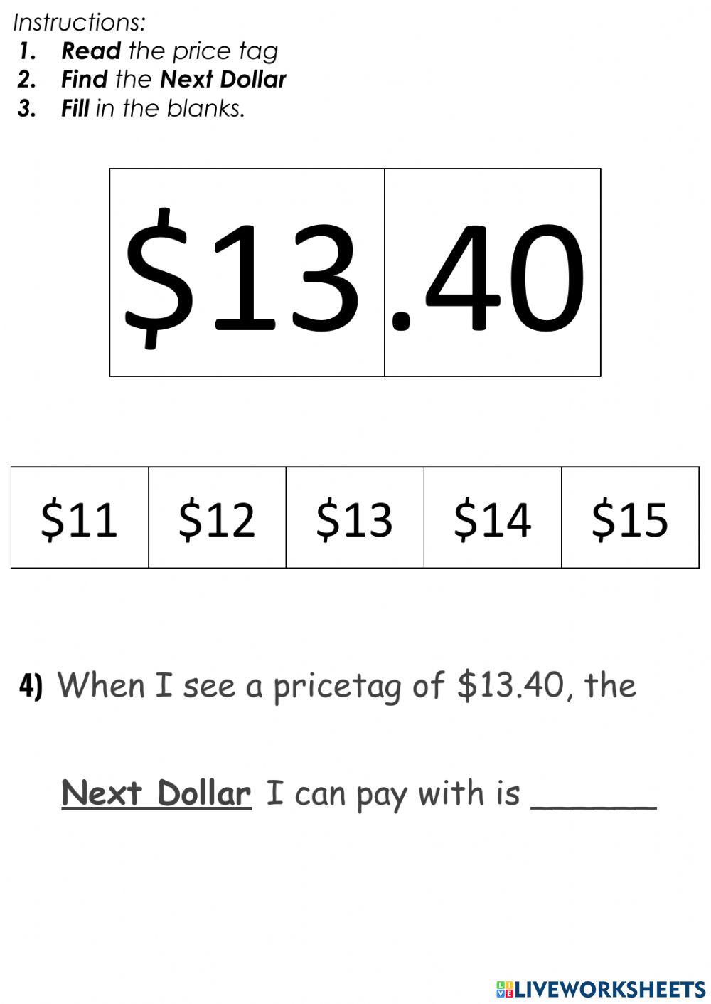 Next dollar practice tier 1