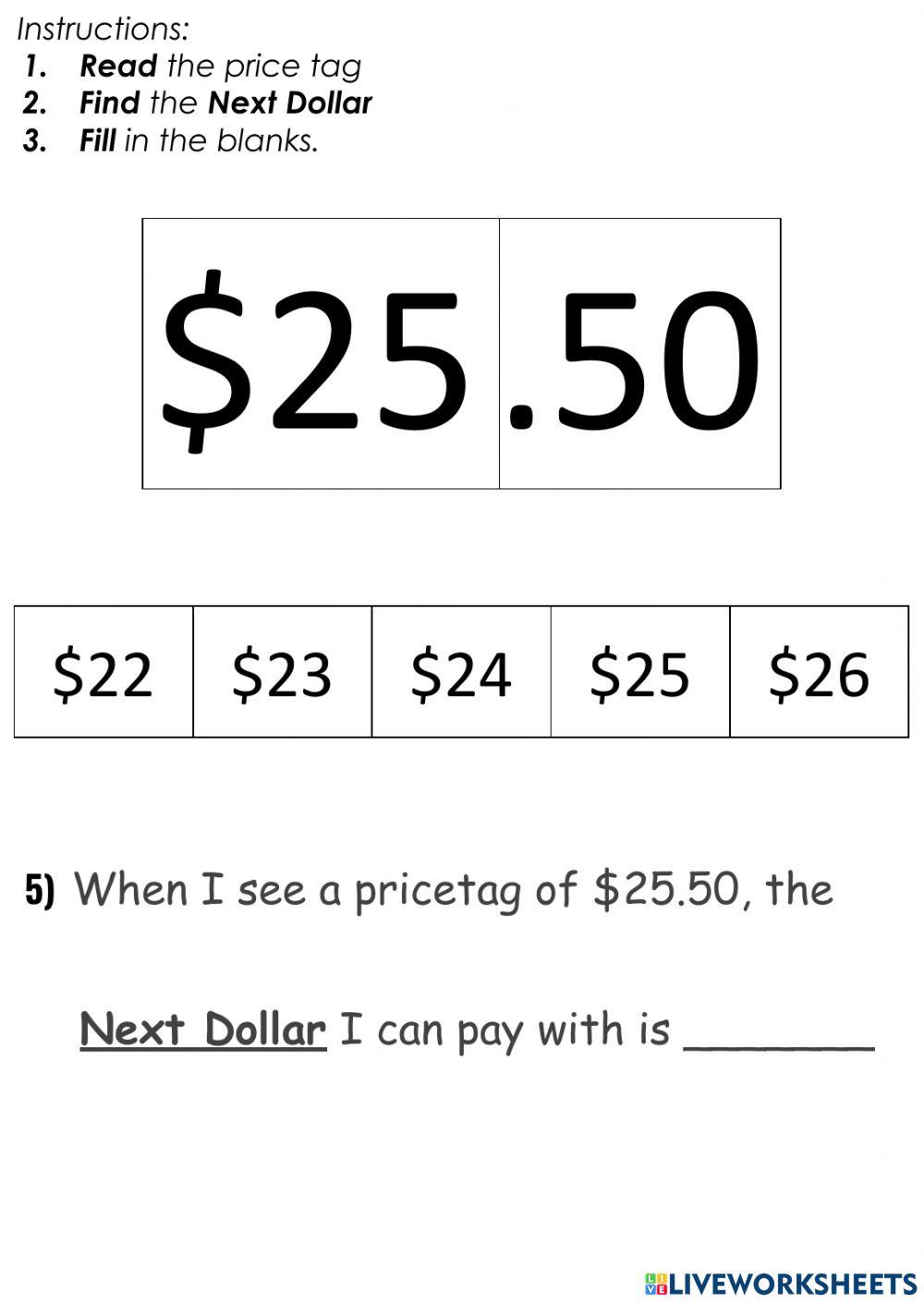 Next dollar practice tier 1