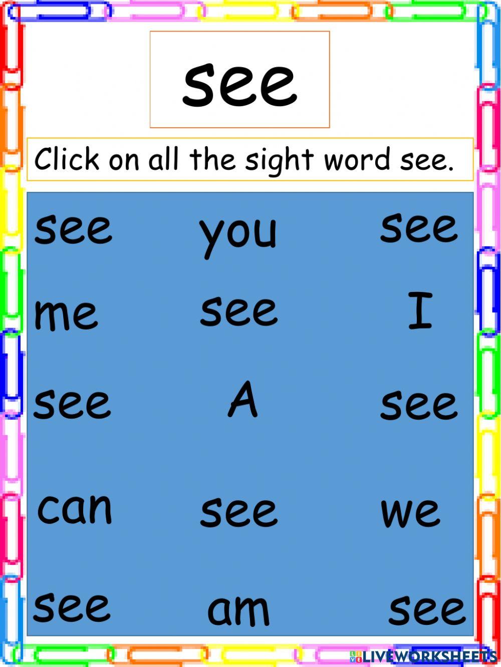 Sight Word see Sight Word see
