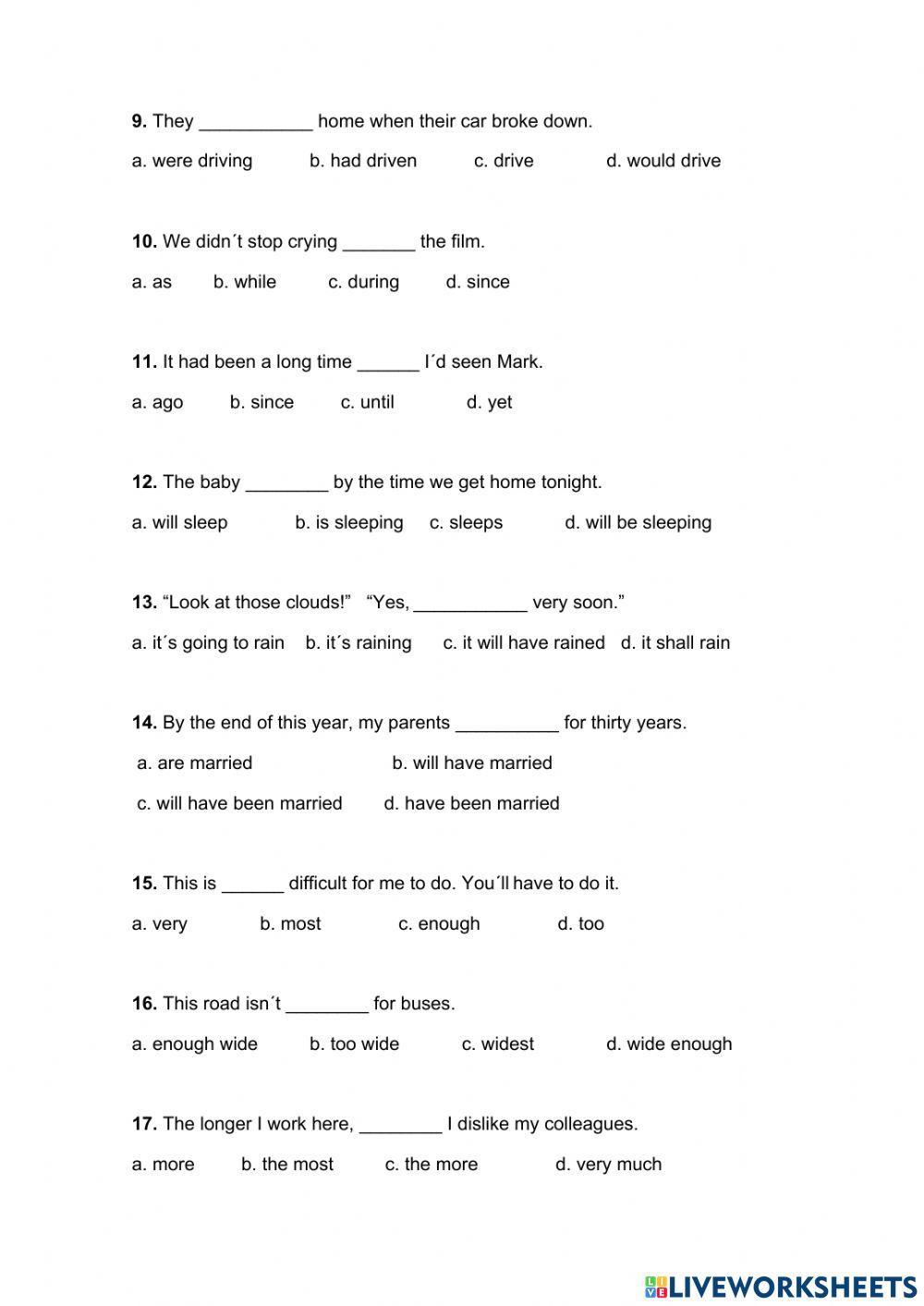 Placement test  Intermediate level II