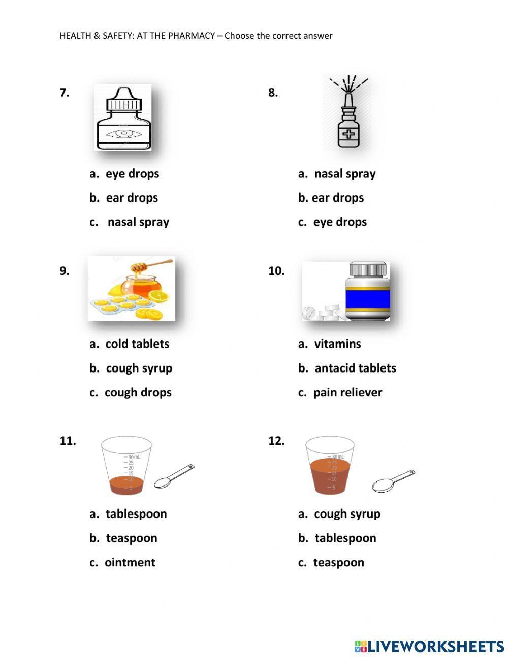 At the Pharmacy - What's the Medicine? Ex. 1