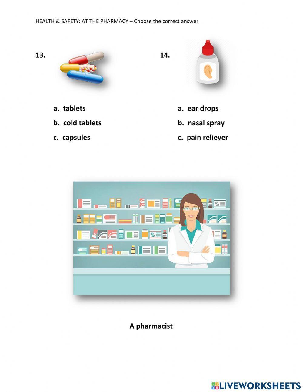 At the Pharmacy - What's the Medicine? Ex. 1