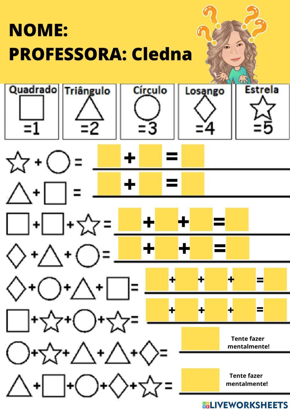 Adicionando com as formas geométricas