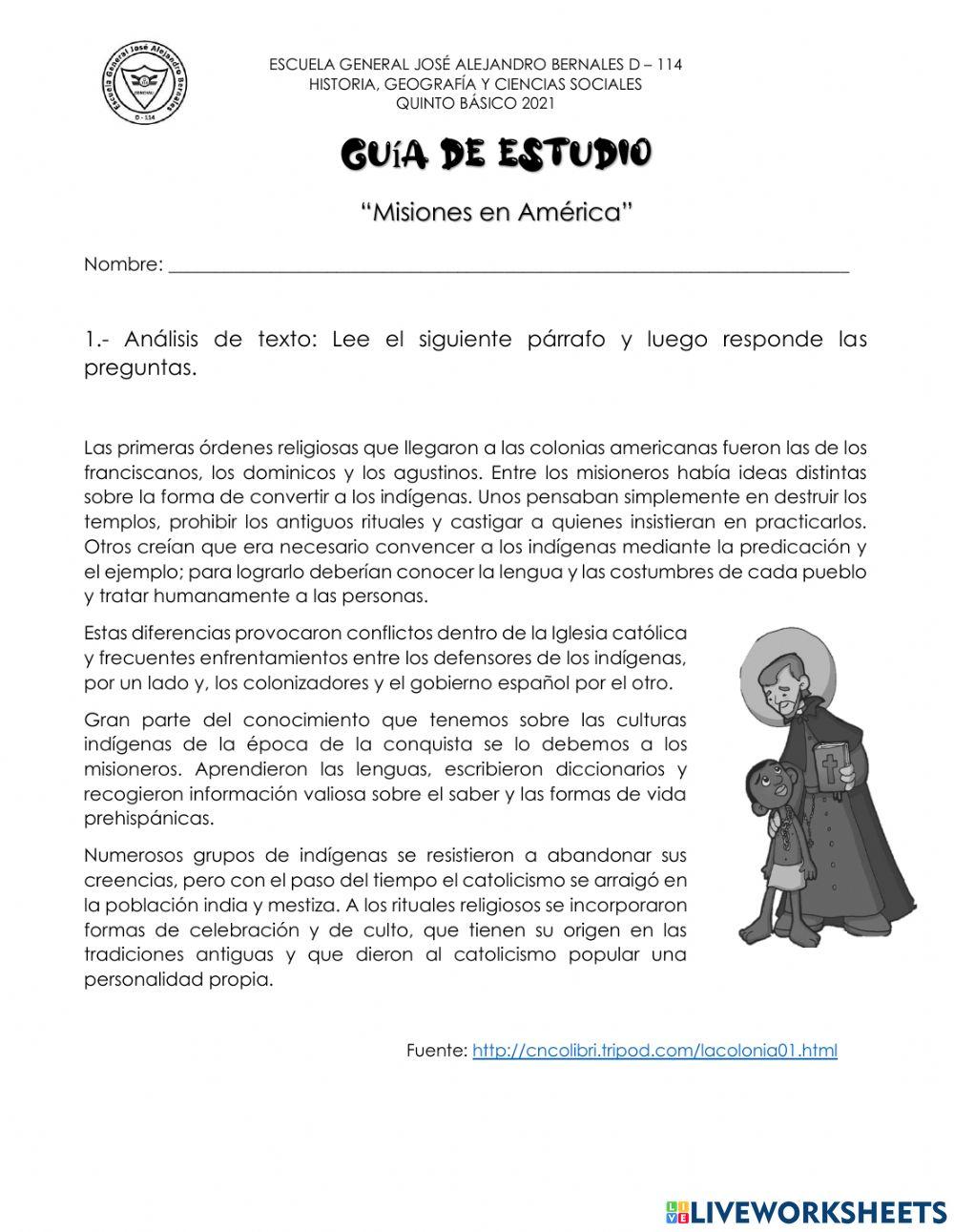 Guía Misiones en América