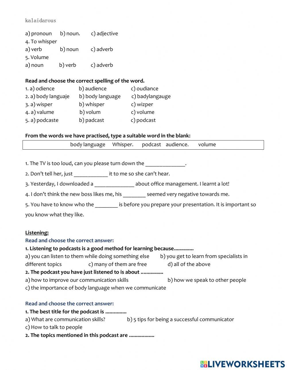 103 T4: Communication skills
