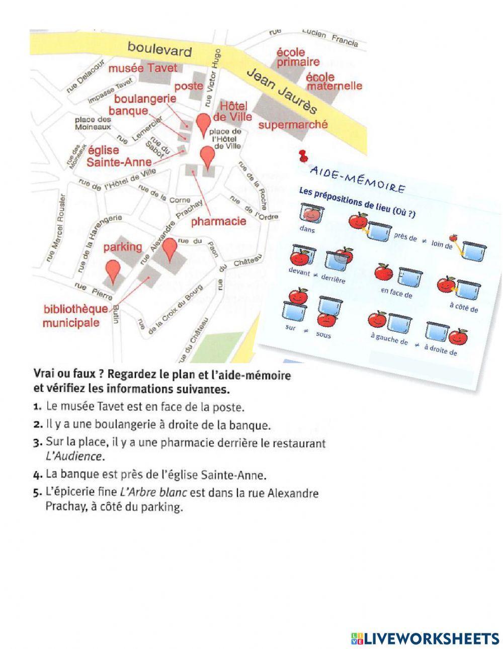 Les prépositions de lieu