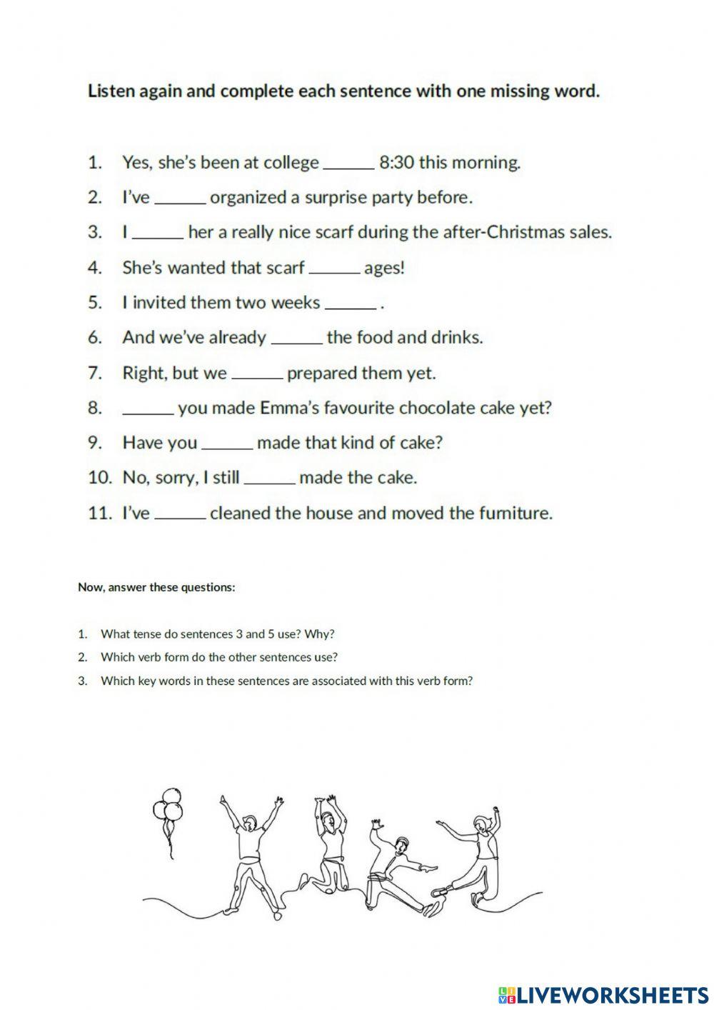 Present perfect - cont.