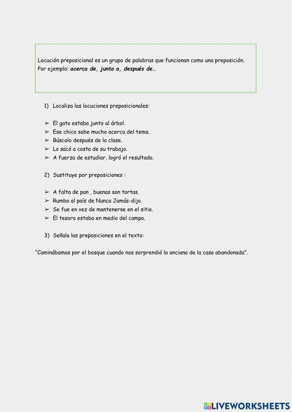 Locuciones preposicionales