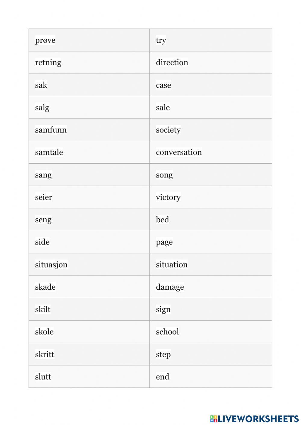 Useful nouns