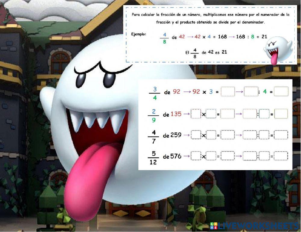 Fracción de un número