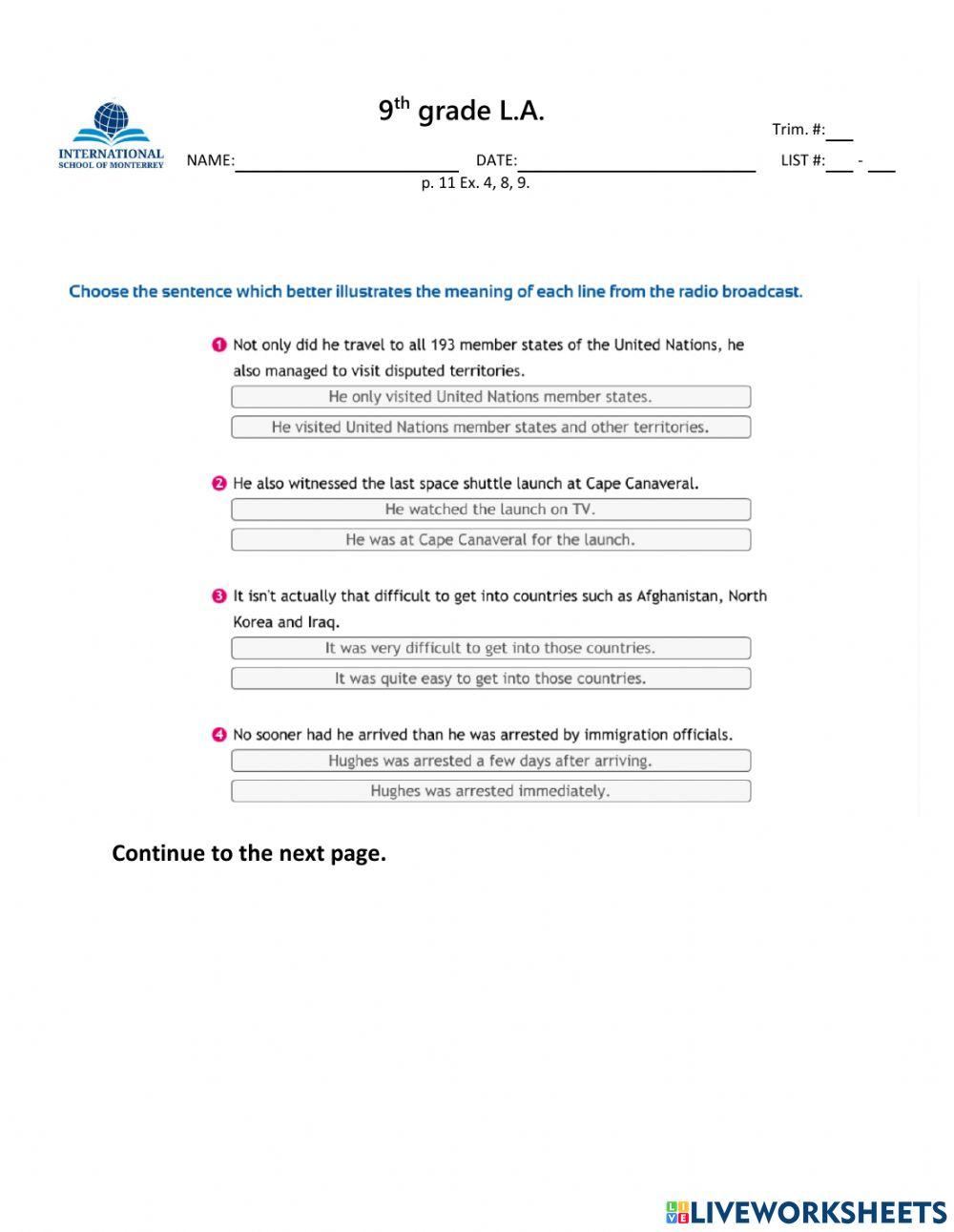 9-LA p.11 Ex. 4, 8, 9.