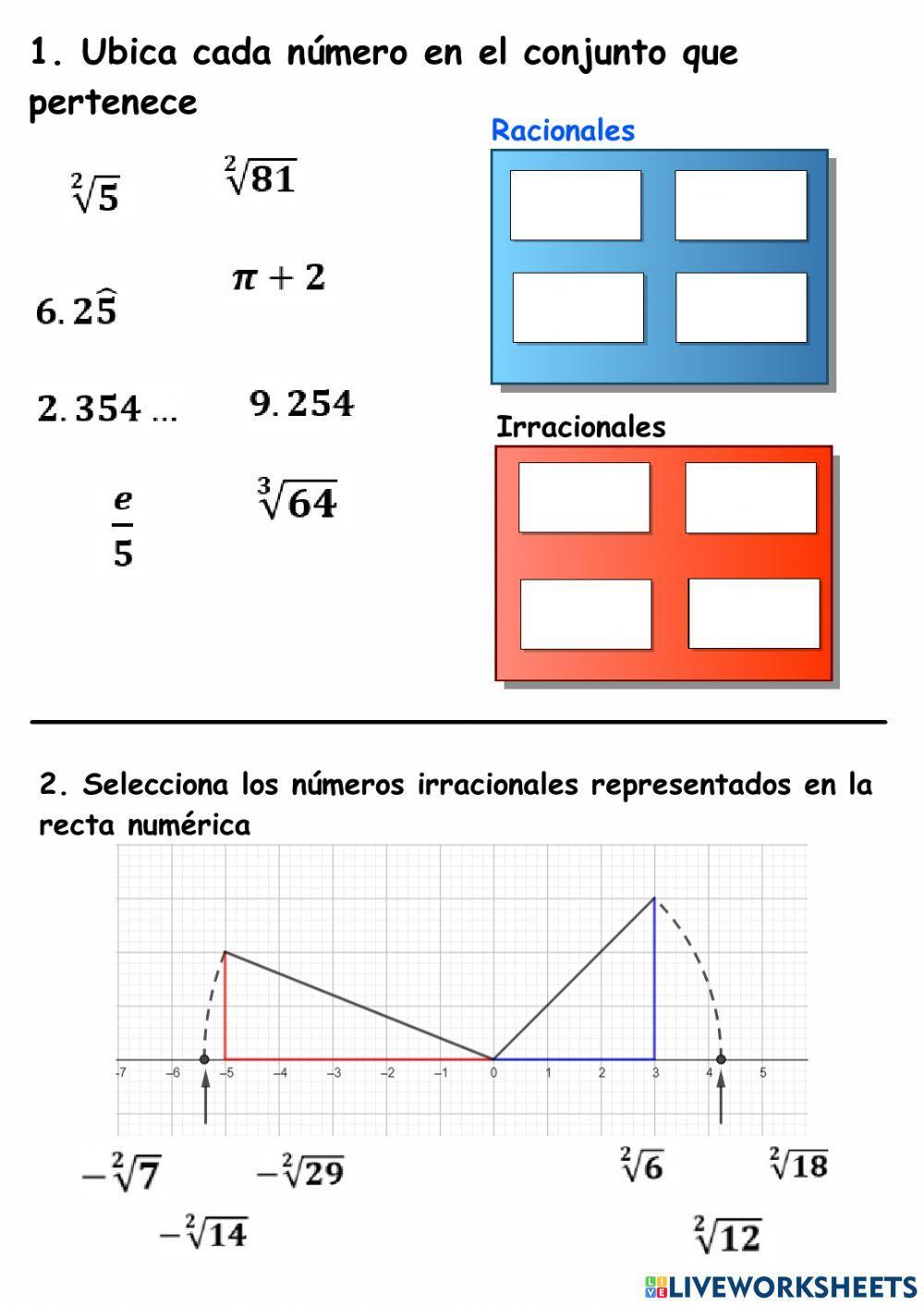 numeros irracionales taller