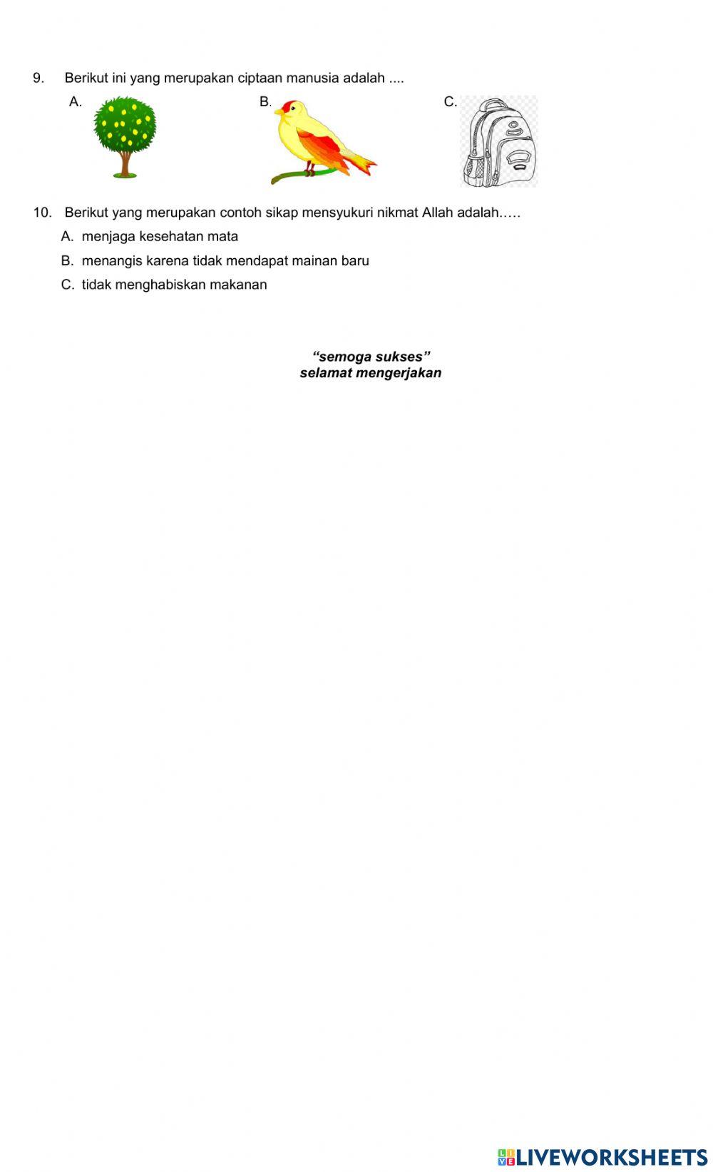 Penilaian Harian III PAI