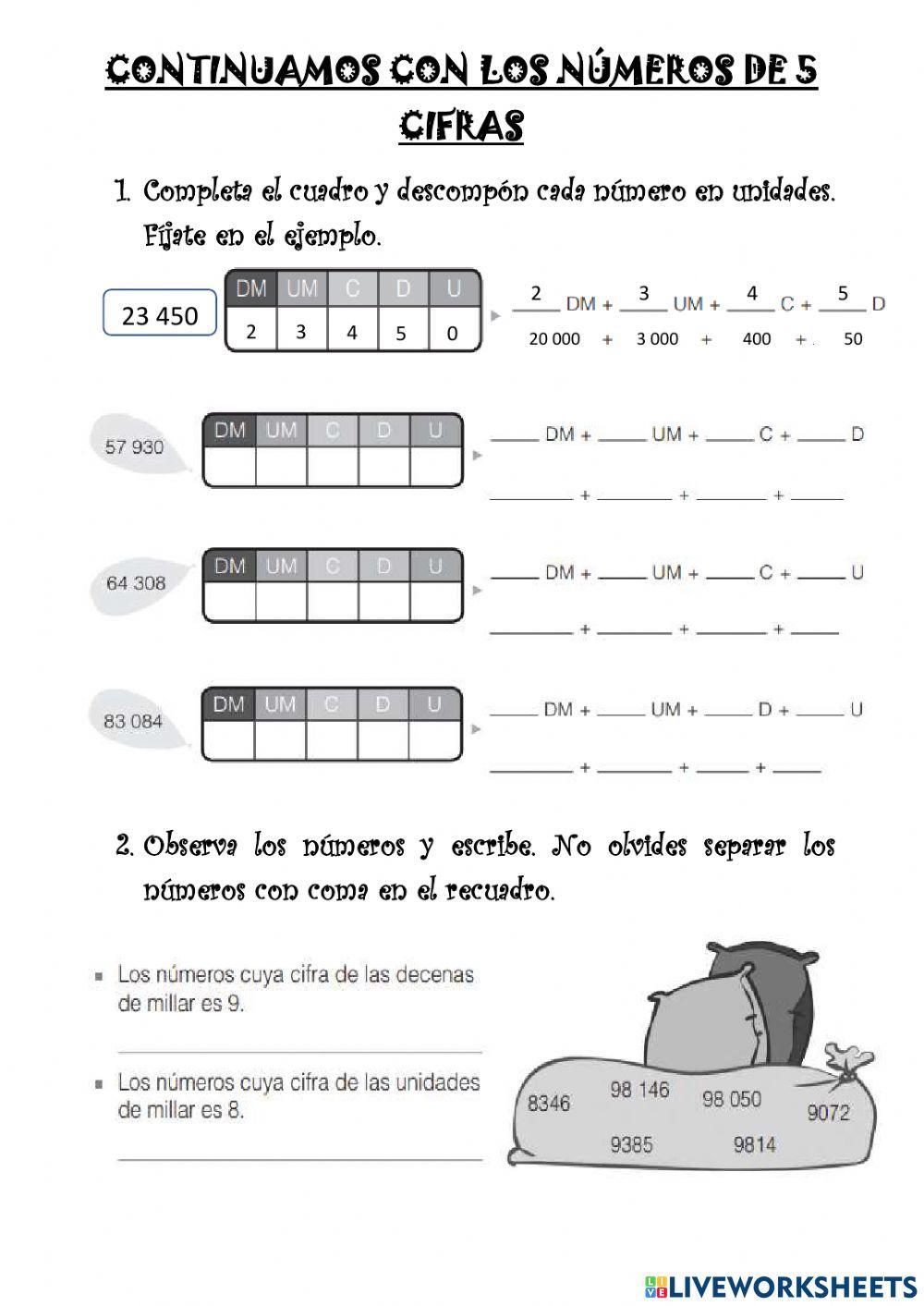 Números de cinco cifras