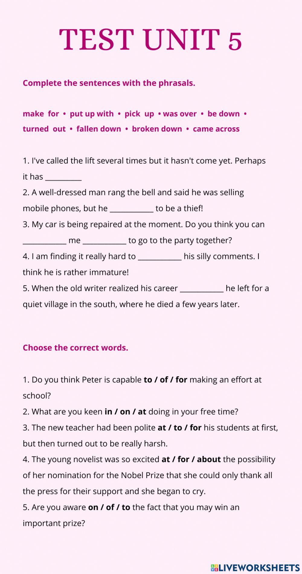 Test Unit 5 - Teens 4