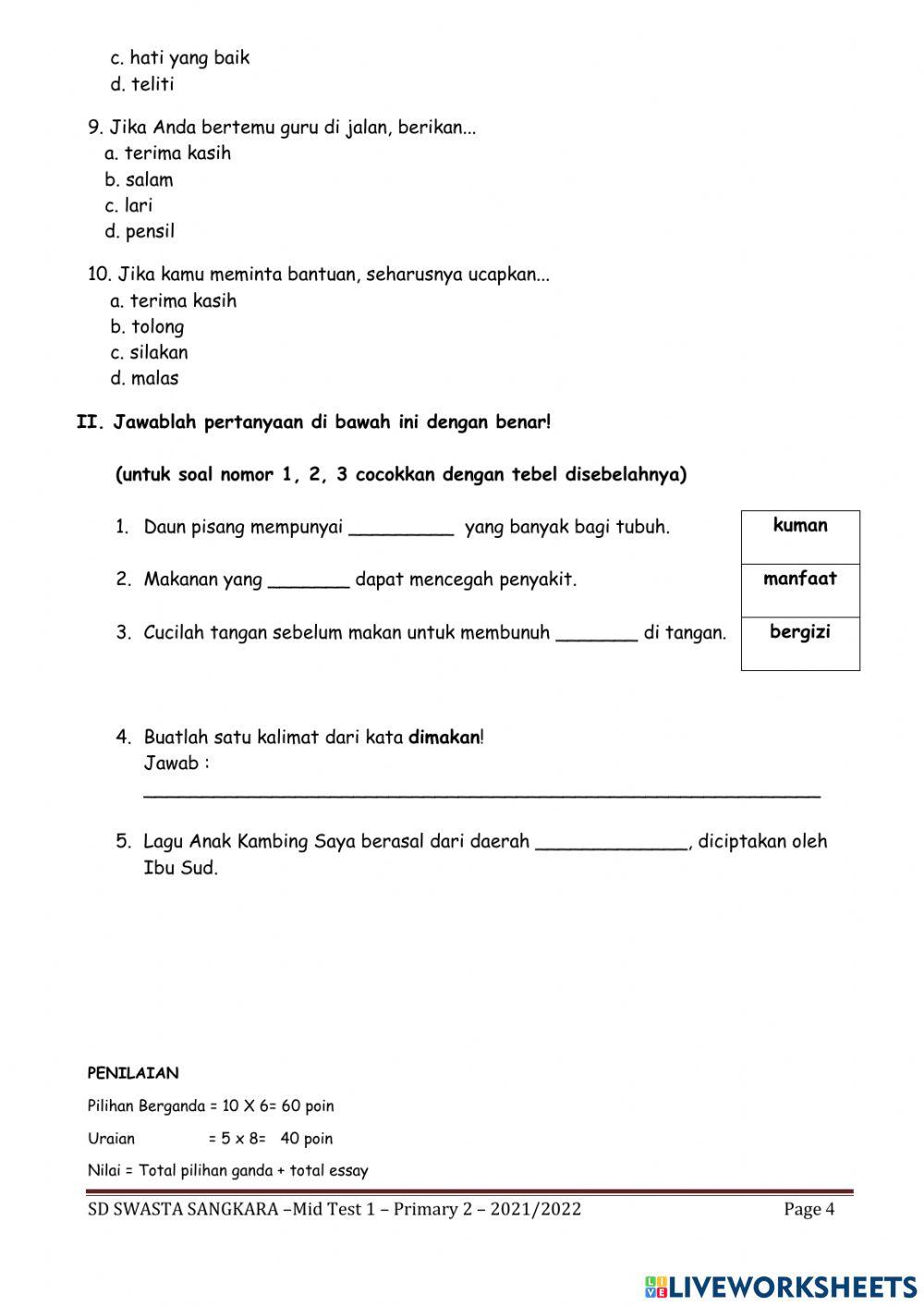Soal bahasa Indonesia