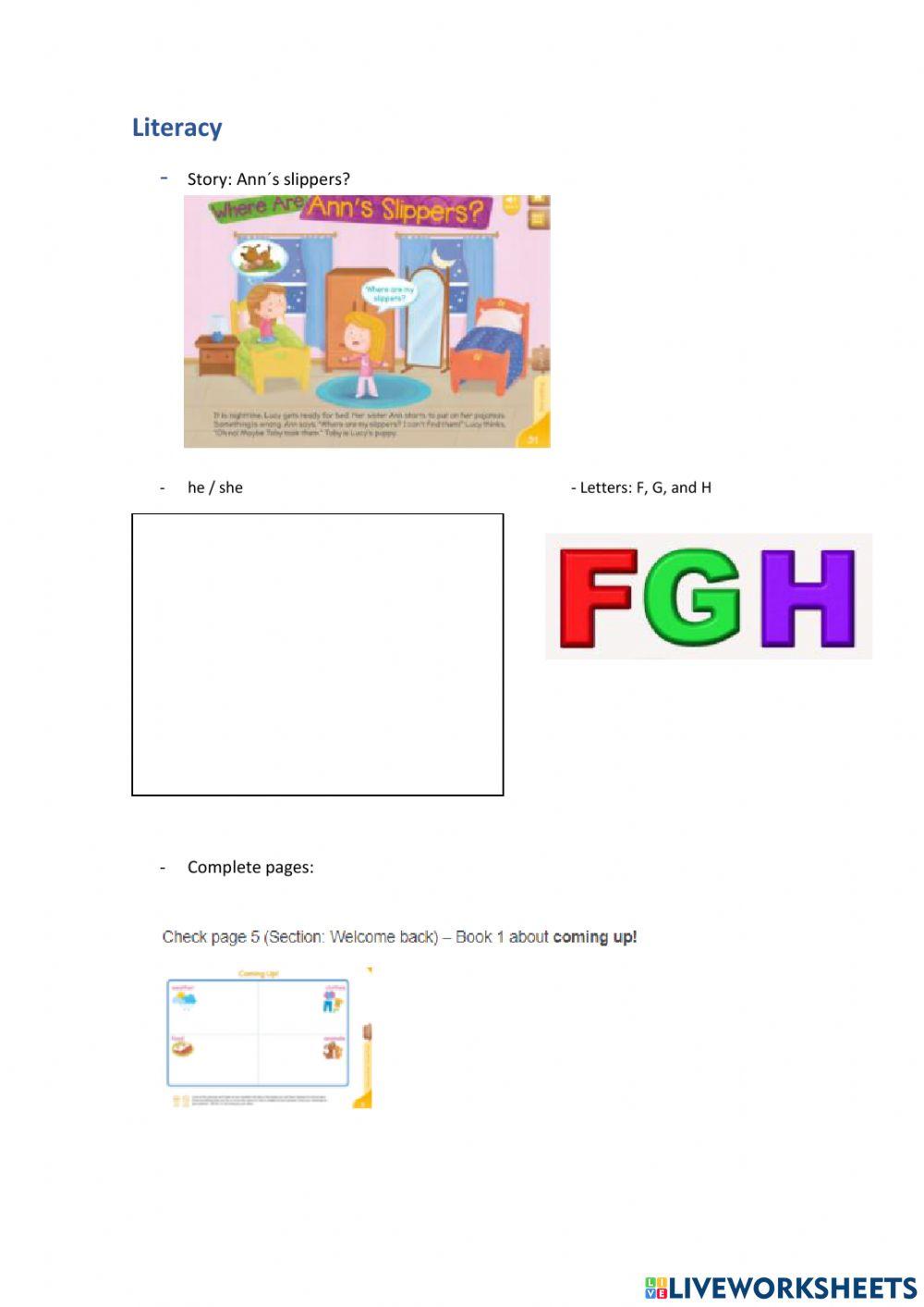 Weekly activities week 19