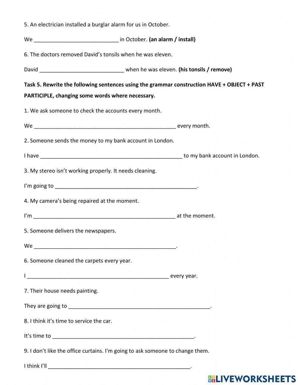 The causative - Further practice