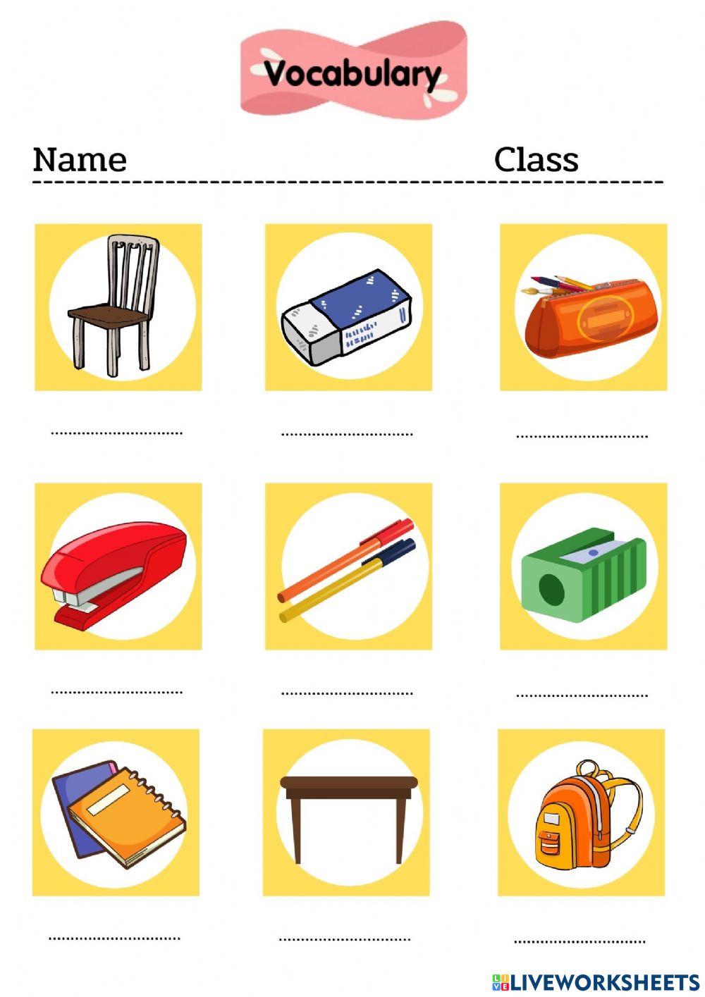 Classroom vocabularies