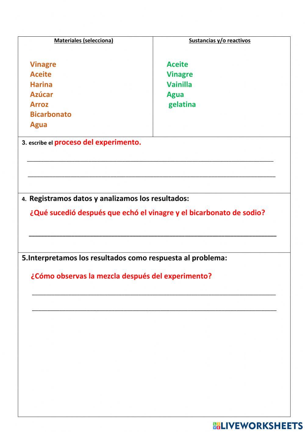 Experimento :Cola casera
