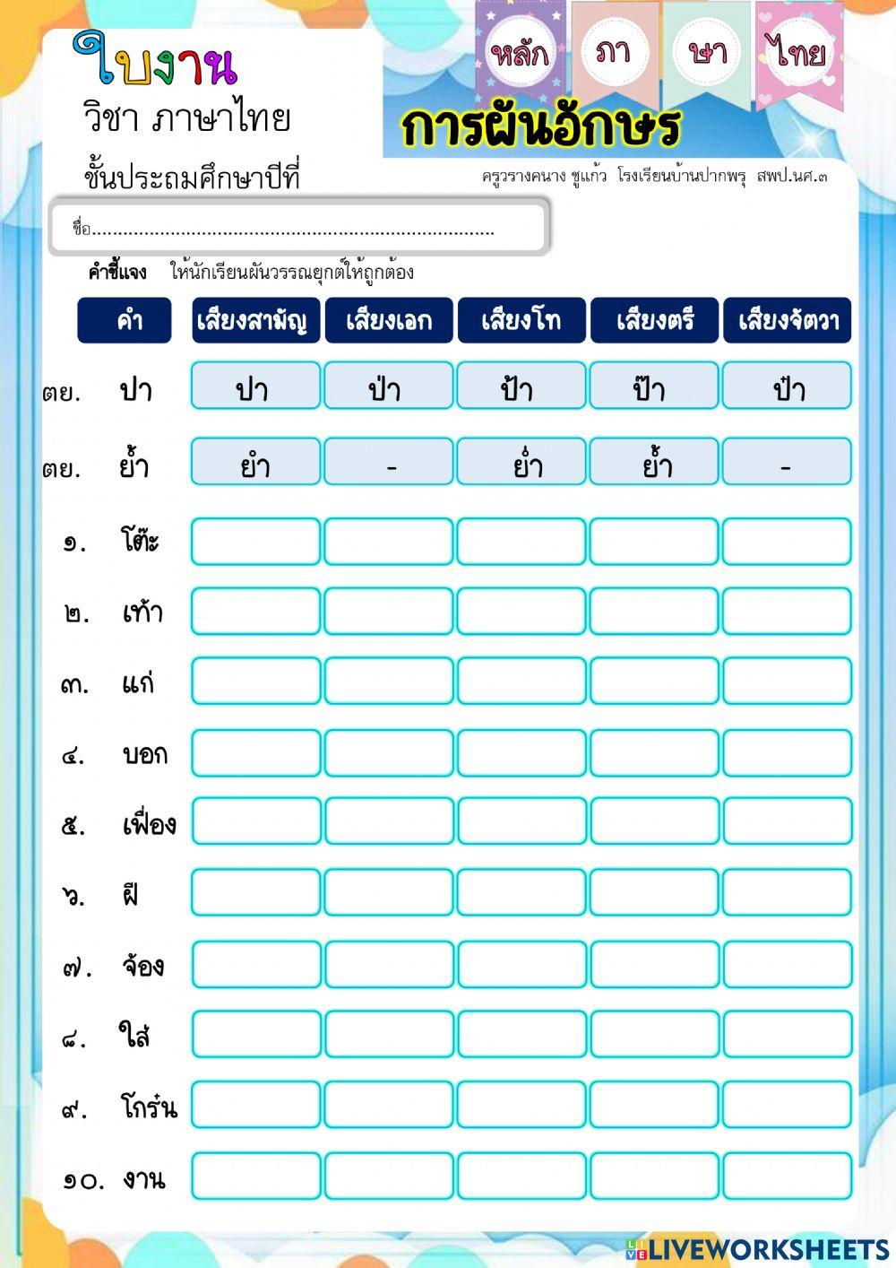 การผันอักษร 2