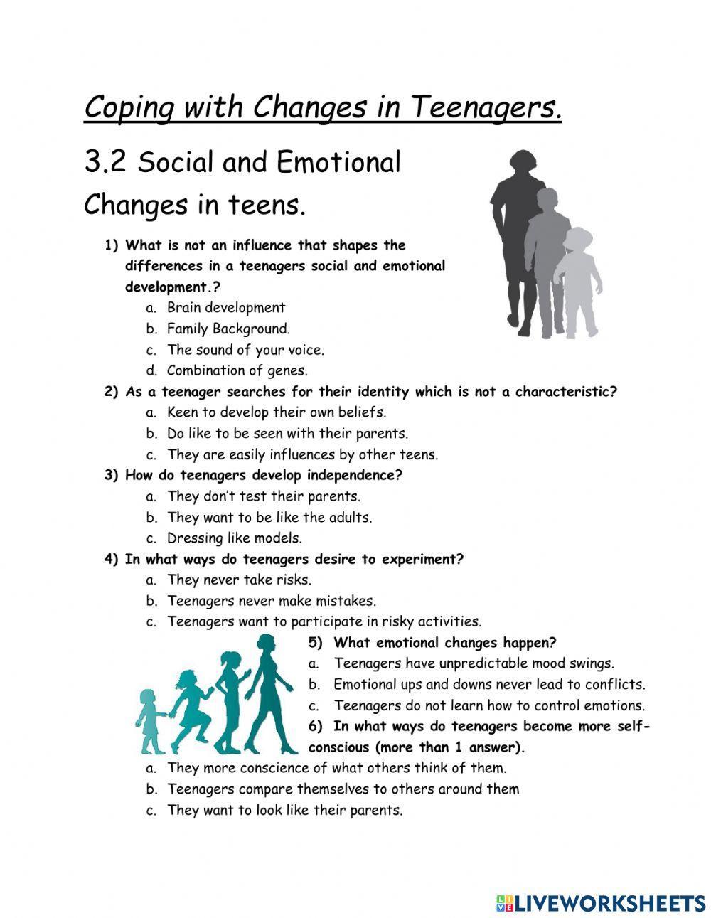 Coping with chnages in Teenagers 3.2