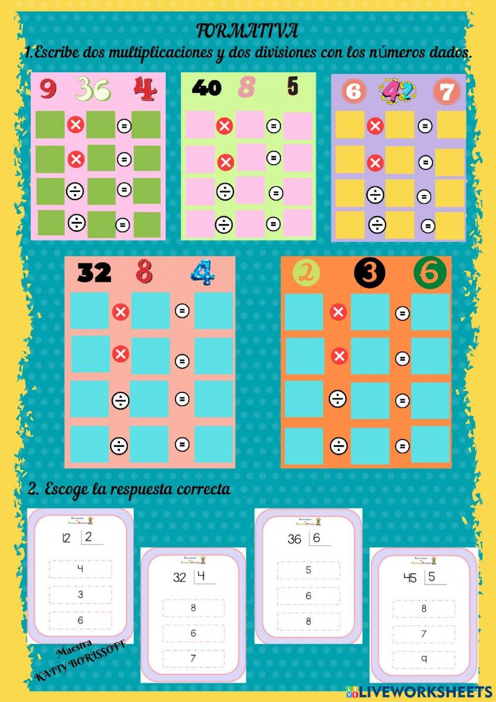 Relación de la División y la Multiplicación