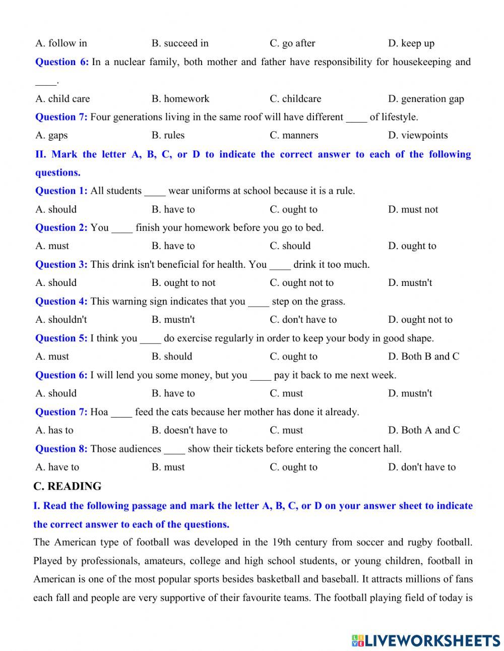 English Grade 12 - Unit 1