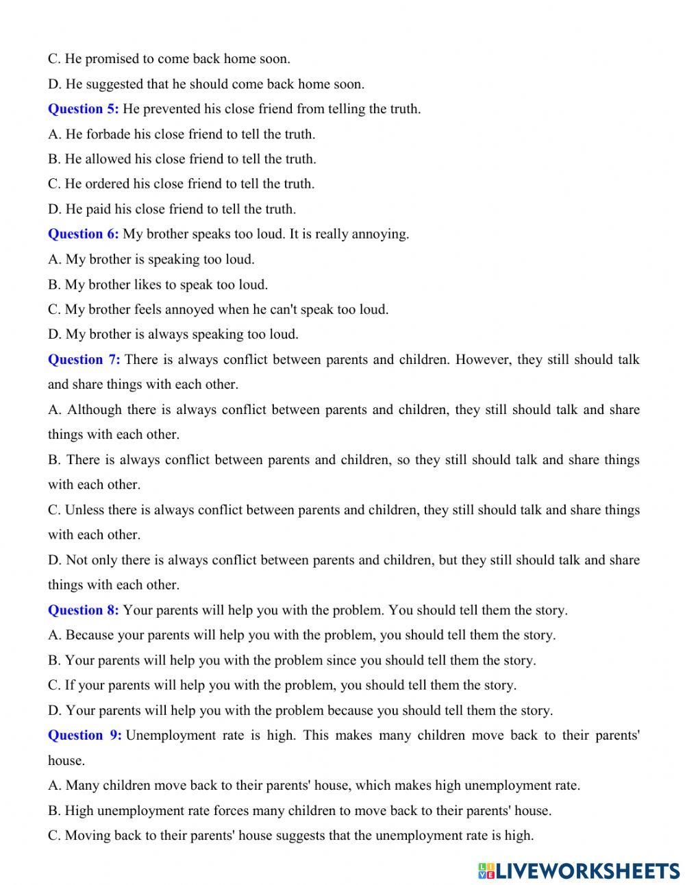 English Grade 12 - Unit 1