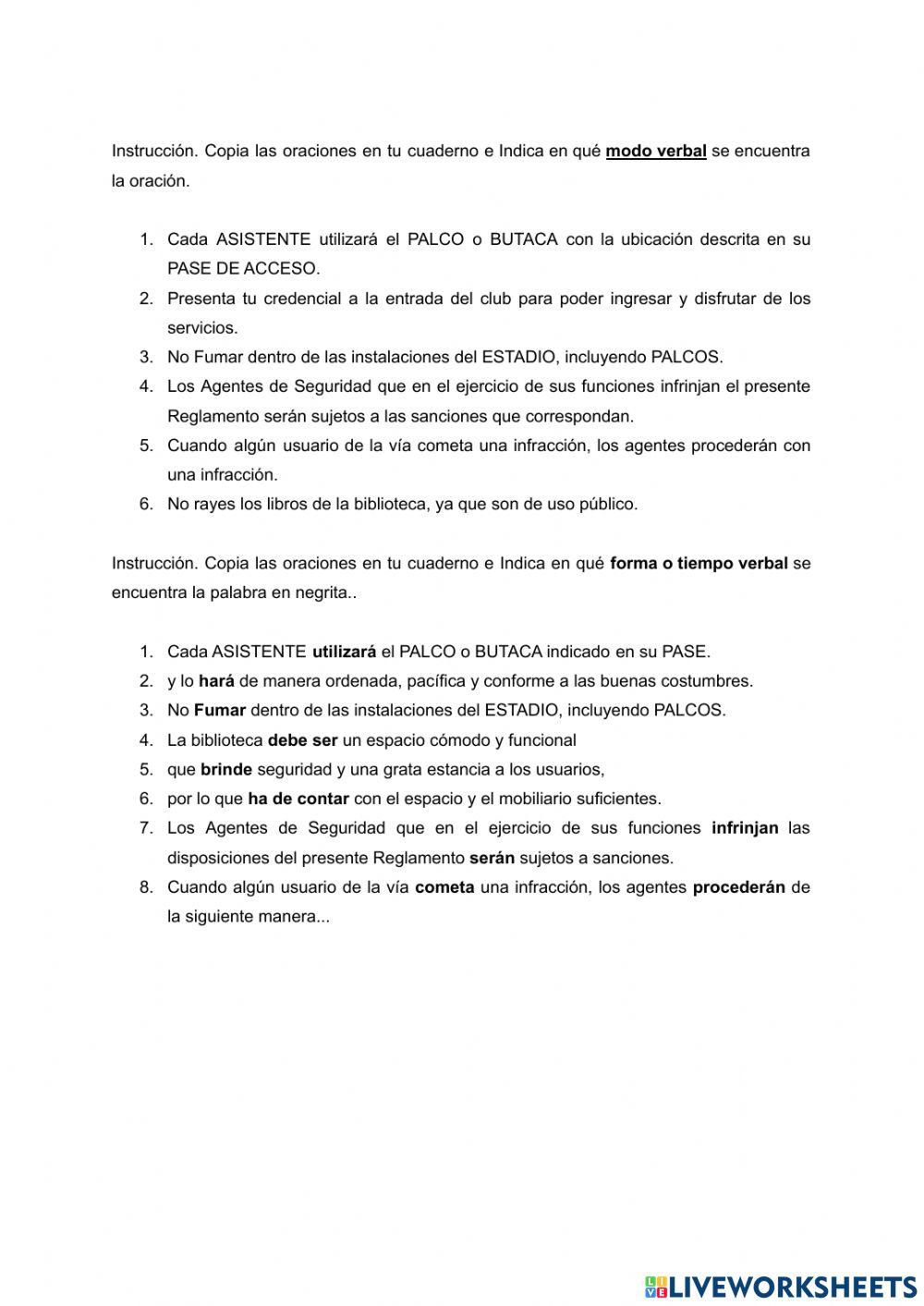 Modos y Tiempos verbales