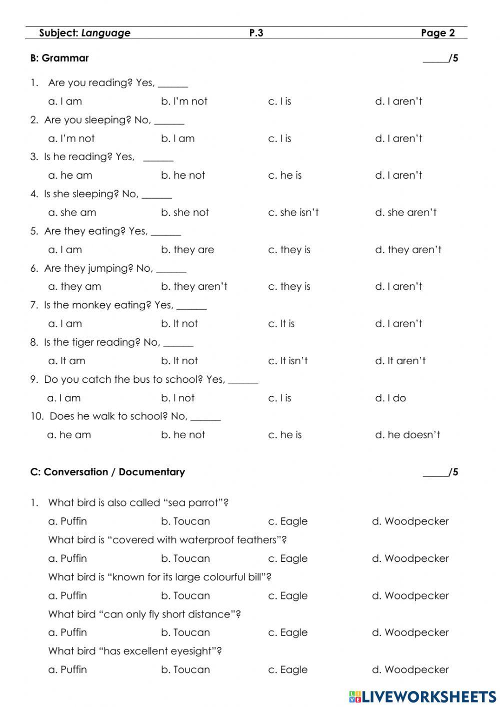 Sarasas Term 1 language Finals