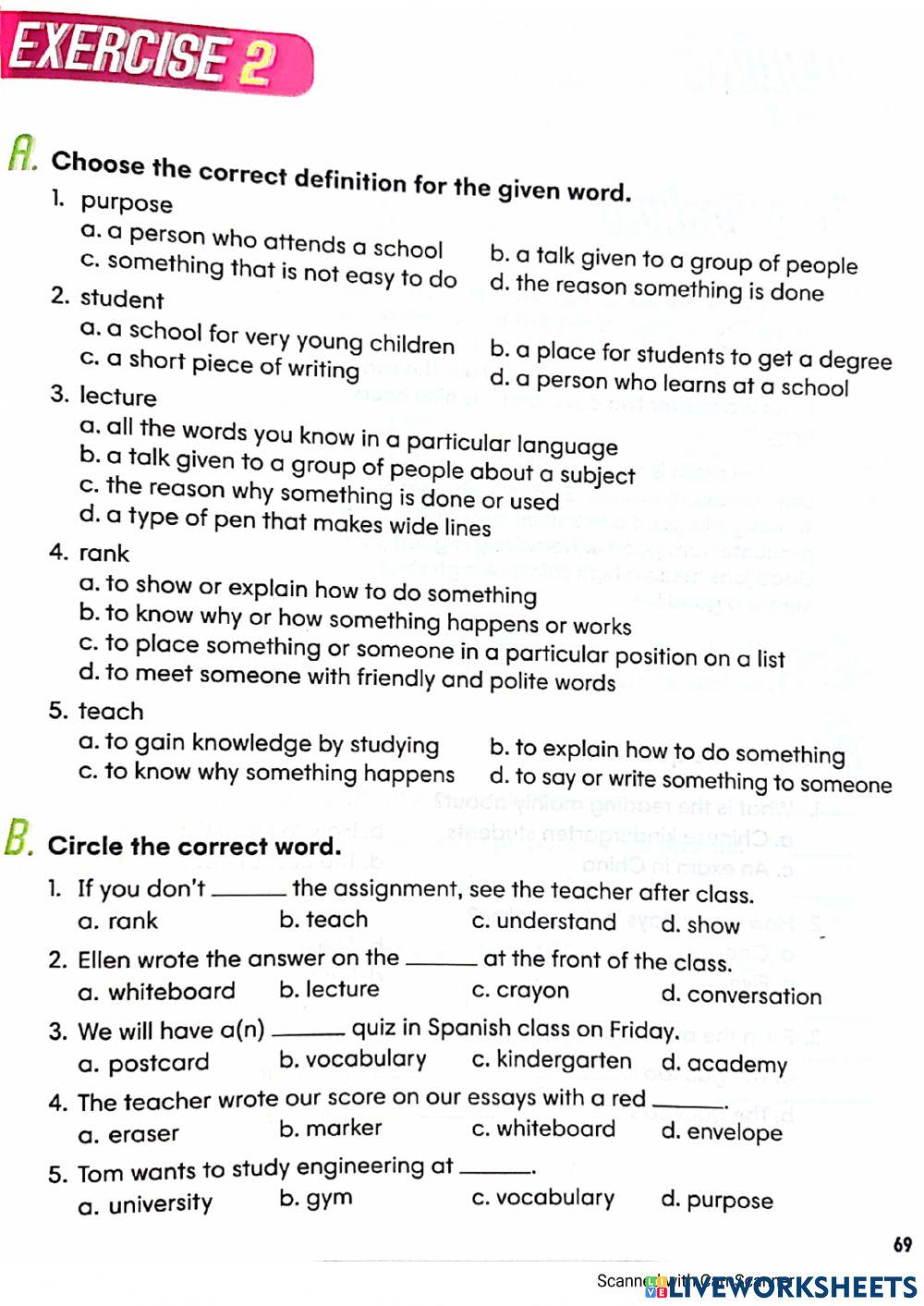 Education - vocabulary